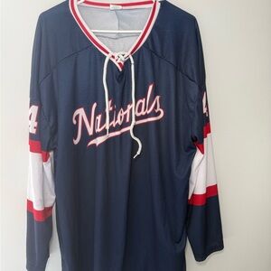 Nationals Oversized Tie Front Long Sleeve Jersey
